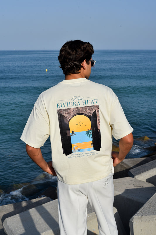 RIVIERA HEAT Boxy T-shirt || Beige