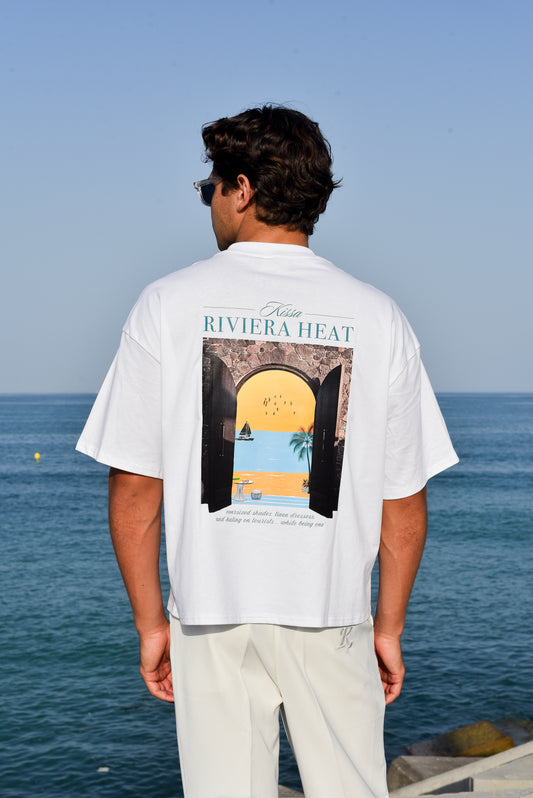 RIVIERA HEAT Boxy T-shirt || White