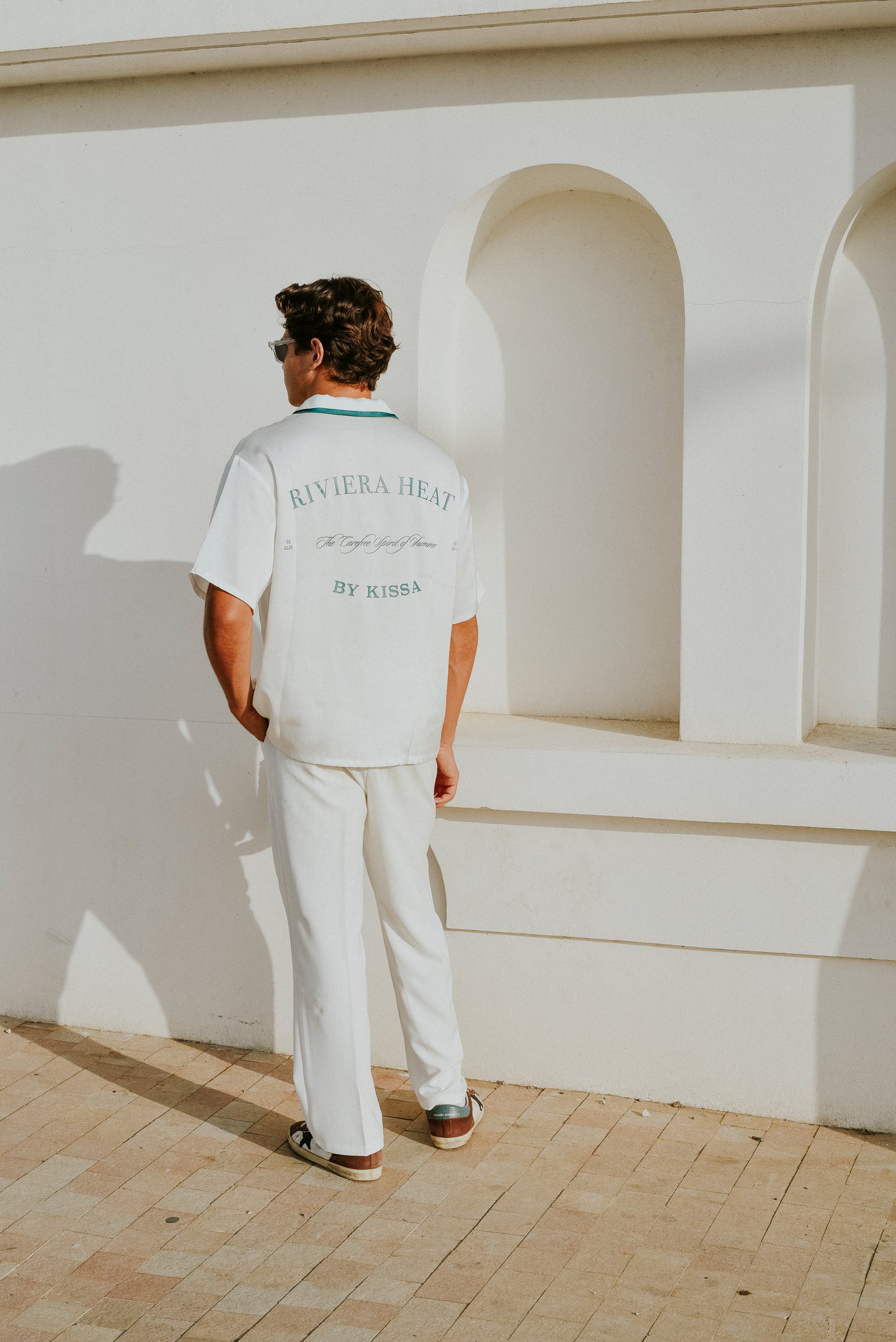 RIVIERA HEAT Satin Shirt || White